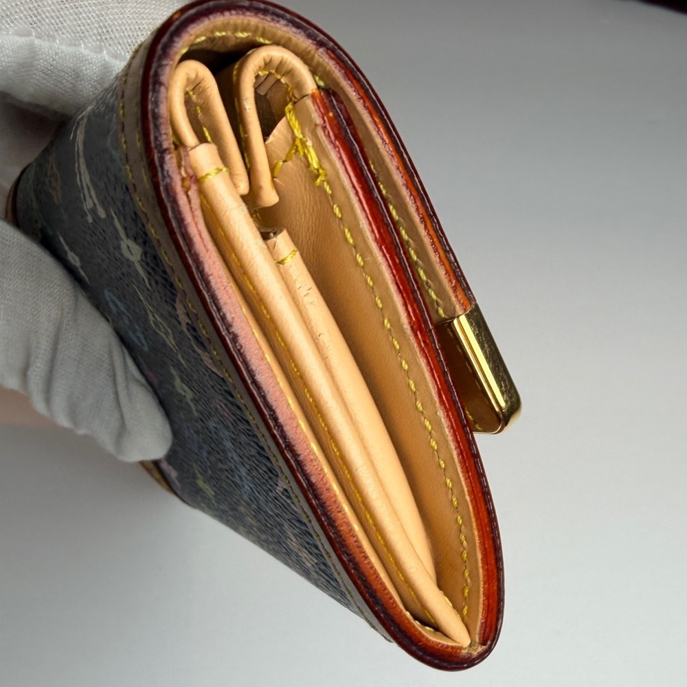Louis Vuitton Murakami Black Porte Monnaie Plat Coin Card Wallet Full Inclusion - Picture 8 of 11